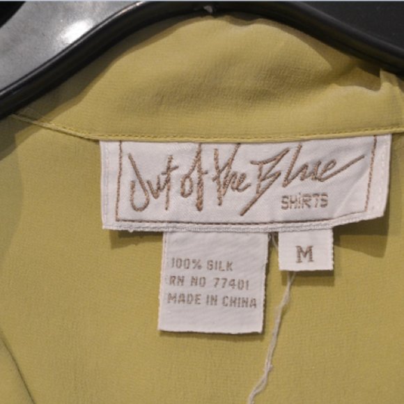 Out of the Blue Yello-Green Silk Tunique Shirt - Picture 7 of 7